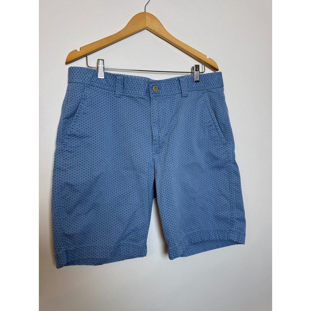 St Johns Bay Mens 36 Blue Geometric Print Comfort Stretch Chino Shorts‎ Classic